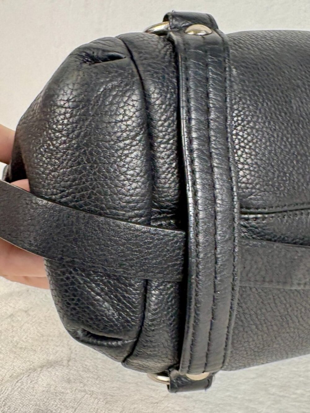 Coach Alexandra Bag in Black Pebble Leather with Chain - Picture 8 of 16